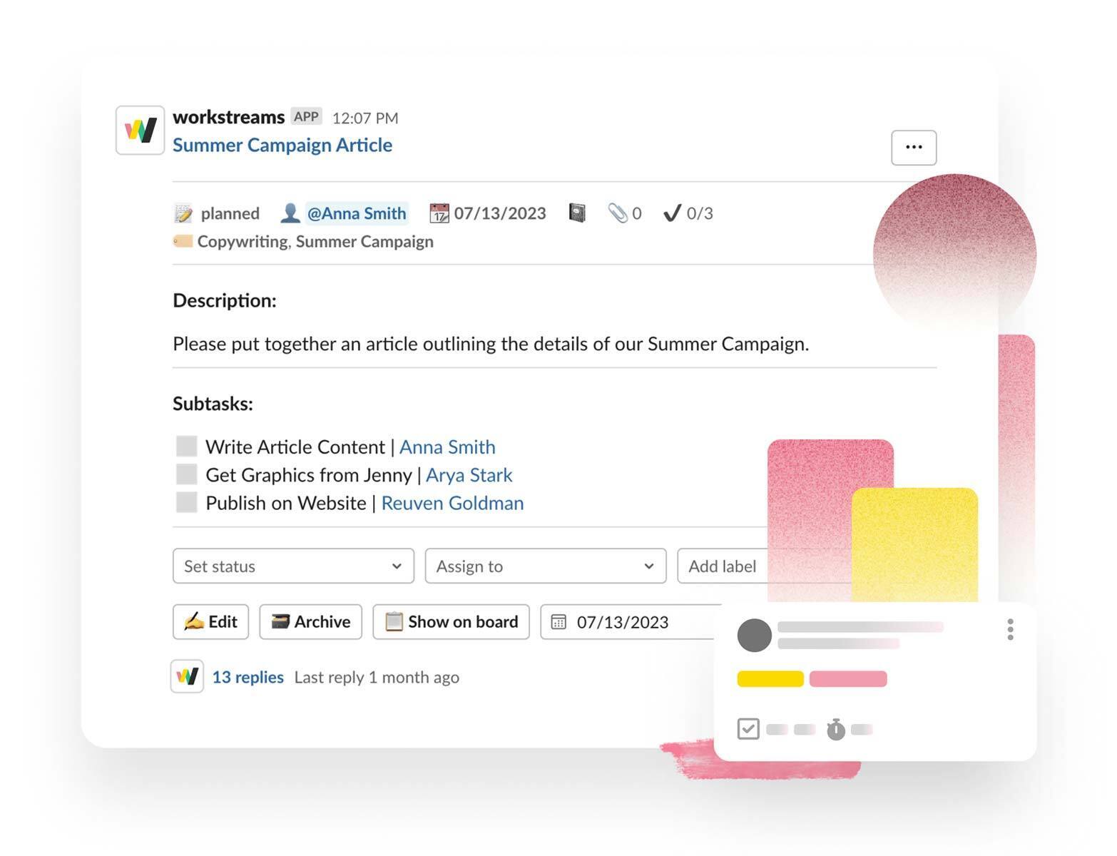 workstreams.ai task management in slack